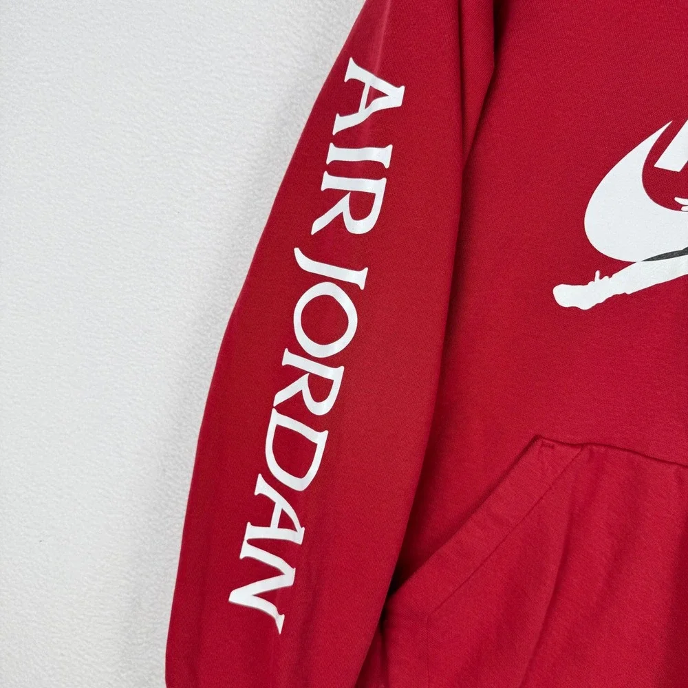 Jordan Hoodie Kids XL Red Nike Air Jumpman Logo Basketball Pullover Sweatshirt